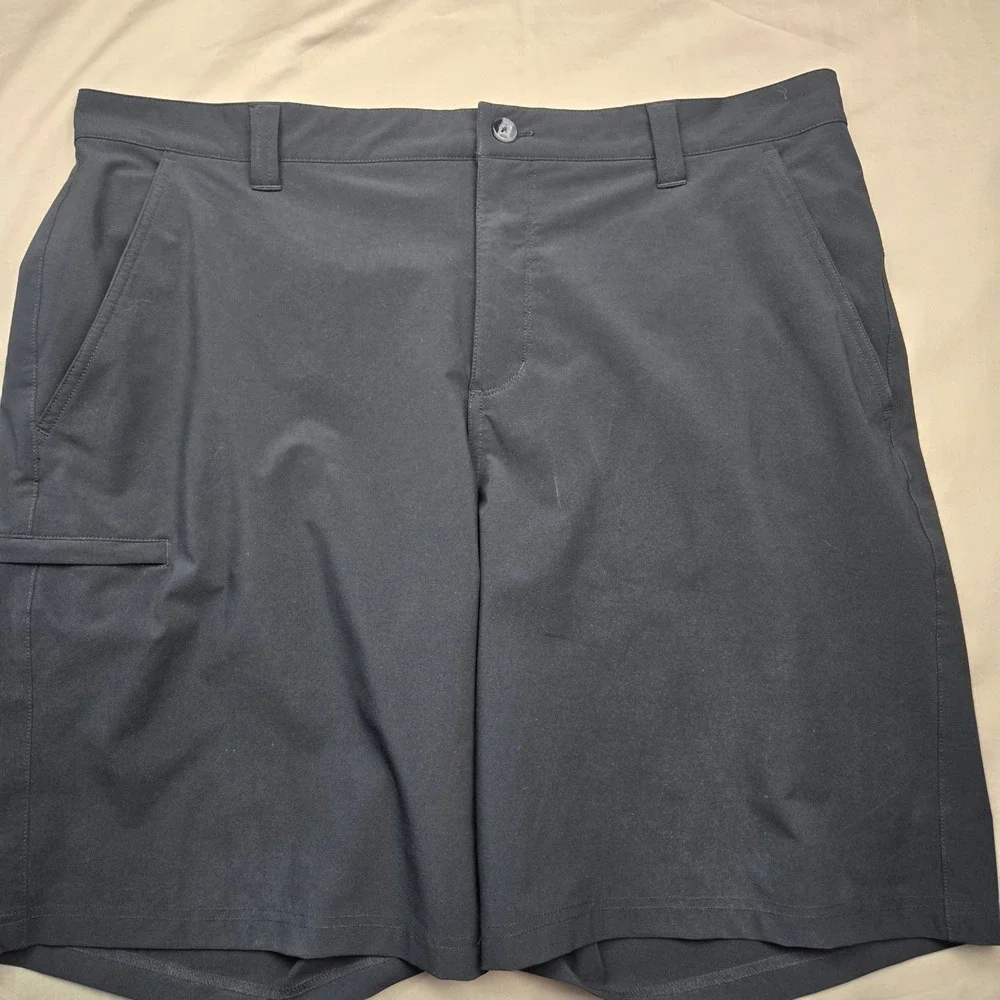 Columbia PFG Men Black Performance Fishing Gear Shorts‎ 40 10 Inseam Flat Front